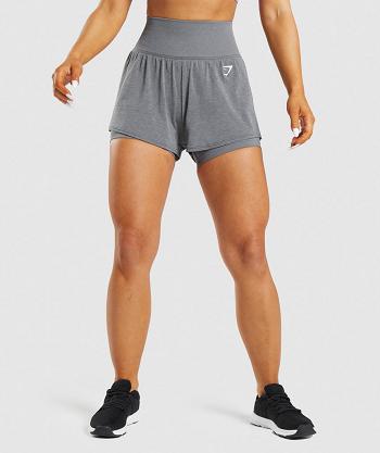 Dámské Šortky Gymshark Vital Seamless 2.0 2-in-1 Šedé | CZ 3821SGL